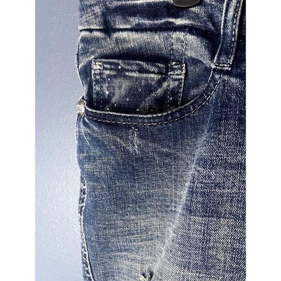 Seven Flare Jeans Women's Size 16 Sequin Fancy Pocket Distressed Medium Wash - Picture 7 of 12